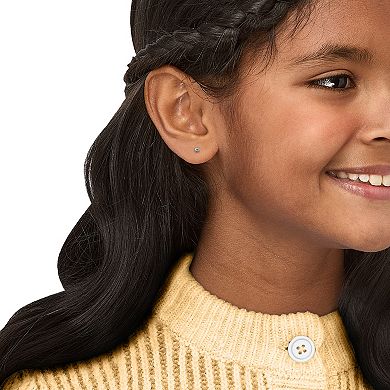 10k Gold Clear Cubic Zirconia Heart & Cross Earrings Set