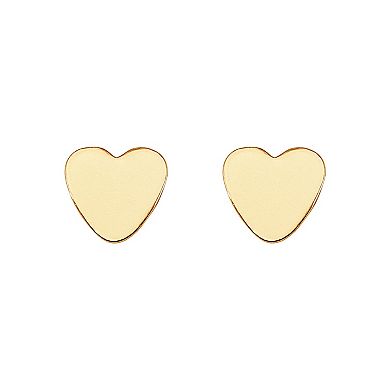 10k Gold Clear Cubic Zirconia Heart & Cross Earrings Set