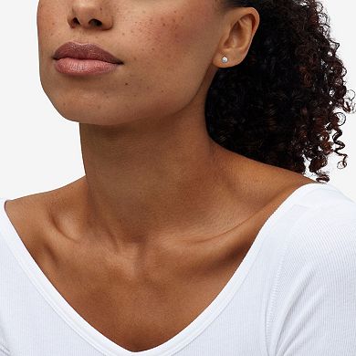 10k Gold Crystal Ball Stud Earrings