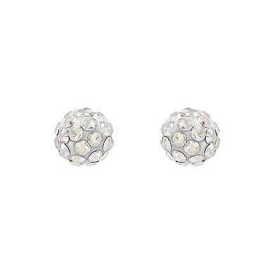 10k Gold Crystal Ball Stud Earrings