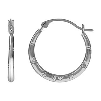 10k Gold Small Textured Hoop Earrings