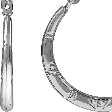 10k Gold Small Textured Hoop Earrings