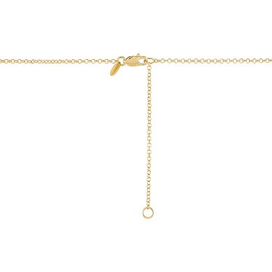 14k Gold Over Silver Cubic Zirconia Tennis Necklace
