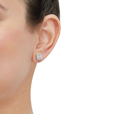Sterling Silver 1/10 Carat T.W. Diamond Square Stud Earrings