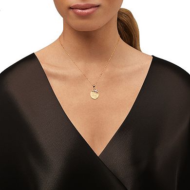 18k Gold Over Silver I Love You Oval Pendant Necklace