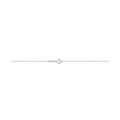 Sterling Silver Freshwater Cultured Pearl & Lab-Created White Sapphire Halo Heart Necklace