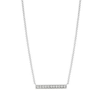 Sterling Silver Diamond Accent Bar Necklace