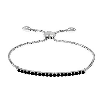 Sterling Silver Onyx Bolo Bracelet