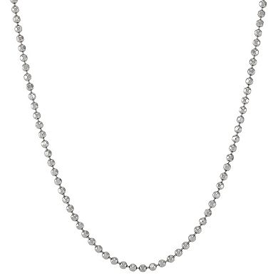 Sterling Silver Diamond Cut Bead Chain Solid Anklet