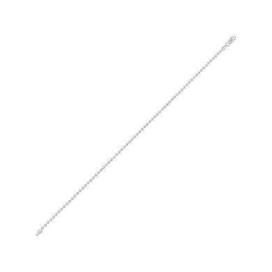 Sterling Silver Diamond Cut Bead Chain Solid Anklet