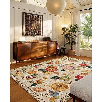 Machine Washable 5’x7’ Floral Vintage Area Rug