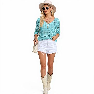 Women's Hollow Out Off-Shoulder Shirt