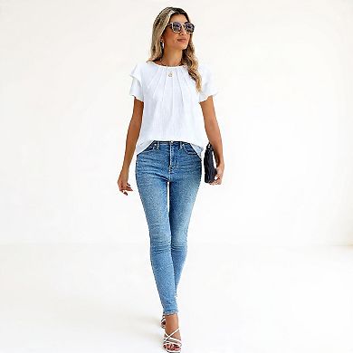 Women's Summer Crew Neck Work Shirt