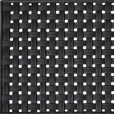 HomeRoots 18" X 30" Black Rubber Weave Outdoor Door Mat
