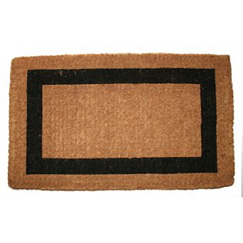 HomeRoots 36" X 60" Brown and Black Coir Outdoor Door Mat