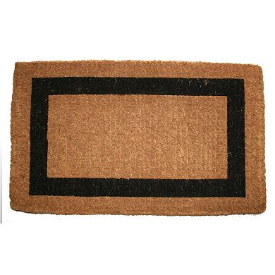 HomeRoots 36" X 60" Brown and Black Coir Outdoor Door Mat