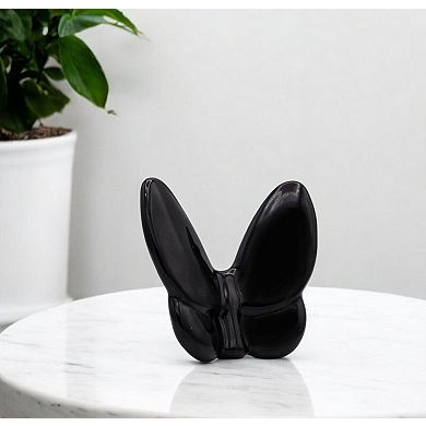 HomeRoots 3" Black Crystal Butterfly Figurine Tabletop Sculpture
