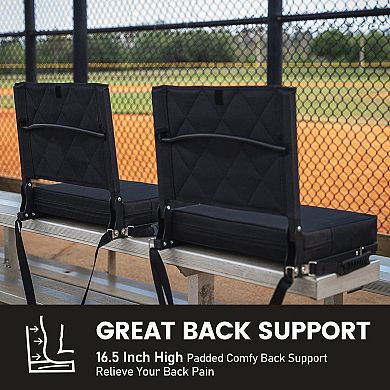 Stadium Bleacher Seat with Back Support and Cushion