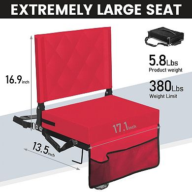 Stadium Bleacher Seat with Back Support and Cushion