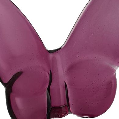 HomeRoots 3" Plum Crystal Butterfly Figurine Tabletop Sculpture