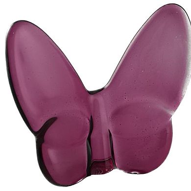 HomeRoots 3" Plum Crystal Butterfly Figurine Tabletop Sculpture