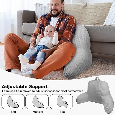 Silk Reading Pillow with Arms for Bed Couch Support