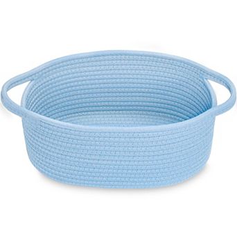 Small Rope Basket with Handles Decorative Woven Storage Bin Cube