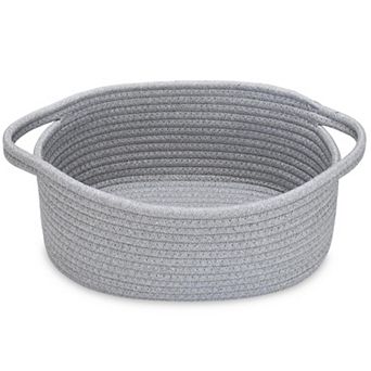 Small Rope Basket with Handles Decorative Woven Storage Bin Cube