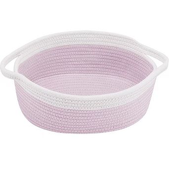 Small Rope Woven Basket with Handles for Pet Toy Shelf Organizer Gift