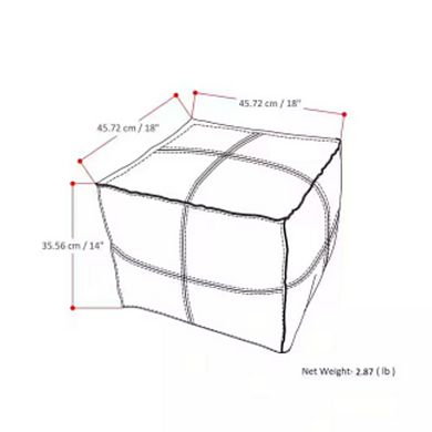 Dark Brown Faux Leather Boho Pouf