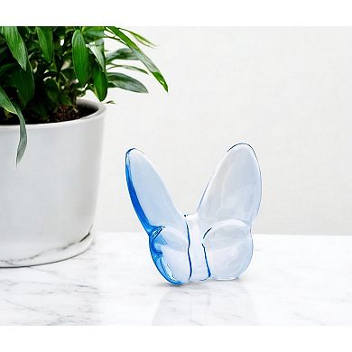 HomeRoots 3" Aqua Crystal Butterfly Figurine Tabletop Sculpture