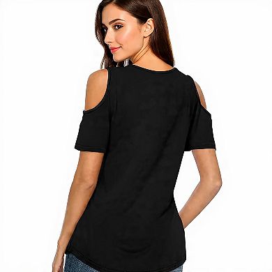 V-Neck Cold Shoulder Summer Top