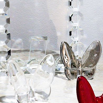 HomeRoots 3" Gray Crystal Butterfly Figurine Tabletop Sculpture