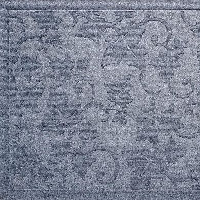 HomeRoots 24" X 36" Light Gray Rubber Botanical Leaves Outdoor Door Mat