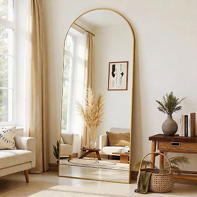 Arched Full Length Floor Mirror Aluminum Frame Stand Leaning Wall 71"Lx28"W