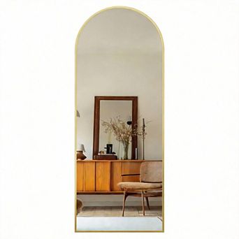 Arched Full Length Floor Mirror Aluminum Frame Stand Leaning Wall 71"Lx28"W