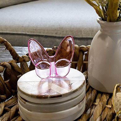 HomeRoots 3" Pink Crystal Butterfly Figurine Tabletop Sculpture