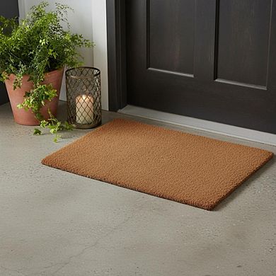 HomeRoots 18" X 30" Brown Coir Outdoor Door Mat