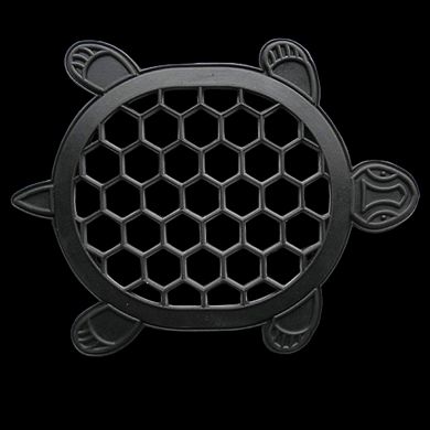 HomeRoots 13" X 17" Black Rubber Geometric Outdoor Door Mat