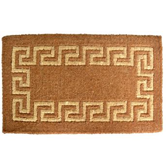 HomeRoots 36" X 60" Brown Coir Greek Key Outdoor Door Mat