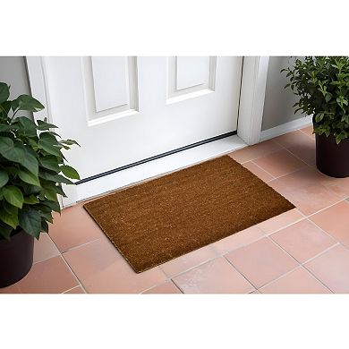 HomeRoots 18" X 30" Brown Coir Outdoor Door Mat