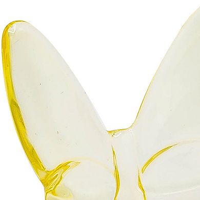 HomeRoots 3" Light Yellow Crystal Butterfly Figurine Tabletop Sculpture