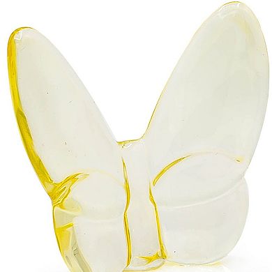 HomeRoots 3" Light Yellow Crystal Butterfly Figurine Tabletop Sculpture
