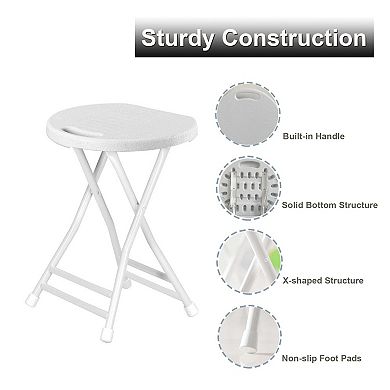 Folding Stool with Handle Non-Slip Indoor Outdoor Foldable