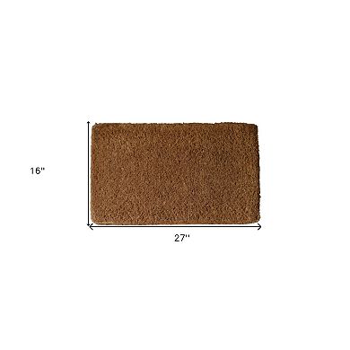 HomeRoots 16" X 27" Brown Coir Outdoor Door Mat