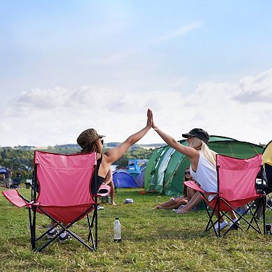 Portable Folding Camping Chair with Cup Holder & Carry Bag
