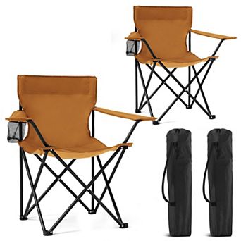Portable Folding Camping Chair with Cup Holder & Carry Bag