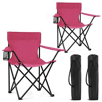 Portable Folding Camping Chair with Cup Holder & Carry Bag