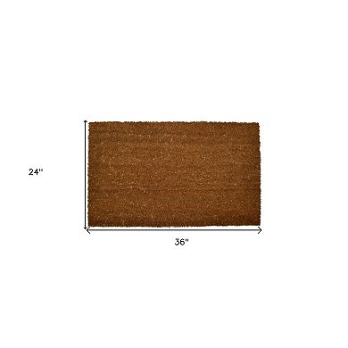 HomeRoots 24" X 36" Brown Coir Outdoor Door Mat