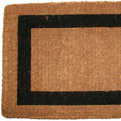 HomeRoots 22" X 36" Brown and Black Coir Outdoor Door Mat